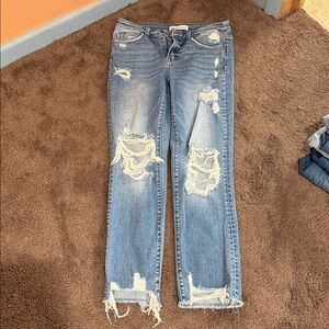 VERVET BY FLYING MONKEY Ripped Light Blue Boyfriend Jeans